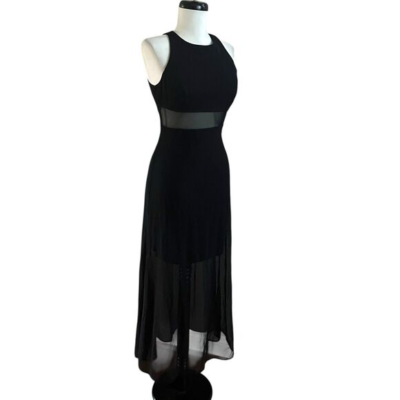 Vtg FAVIANA  Sheer Mesh Midi Dress 4 Black Whimsigoth Fairy Grunge Gothic Indie - Picture 4 of 14